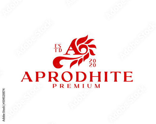 natural letter A for aprodhite logo design. Luxury letter A logo
