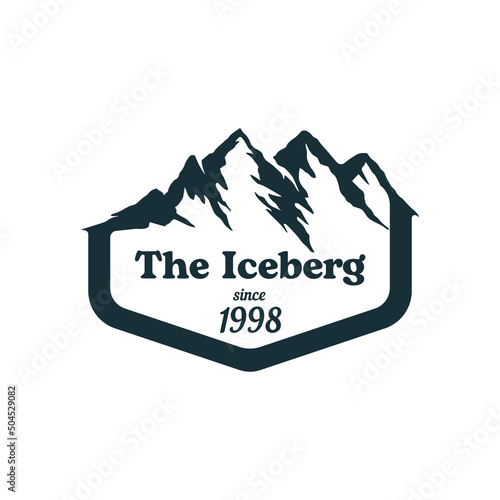modern iceberg mountain logo silhouette. Alpine or himalaya mountain logo