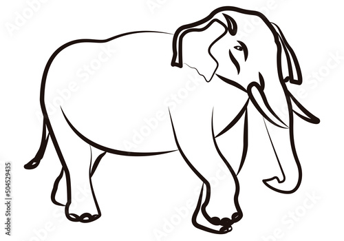 Icono negro de elefante en fondo blanco.