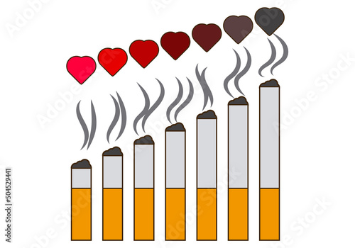 Icono de cigarros creciendo representando la adición. 