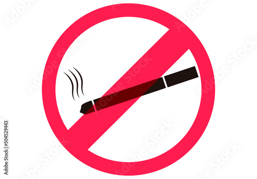 Señal de prohibido fumar en fondo blancol.