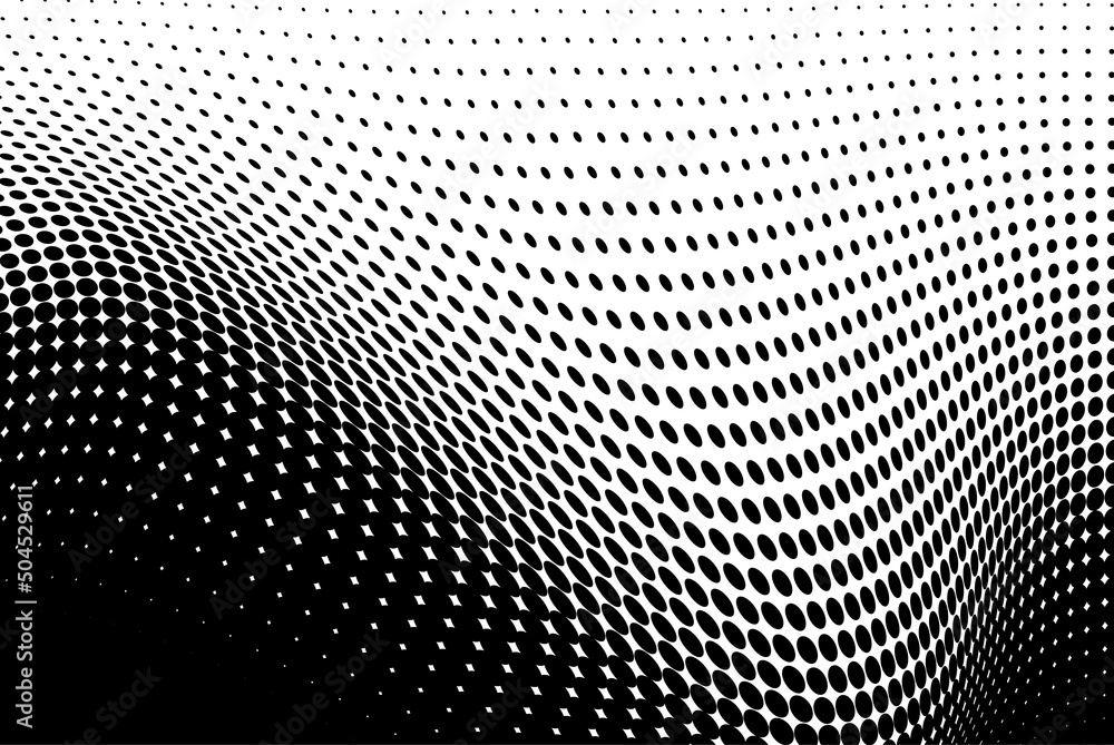 Black and white halftone texture flowing wave Black and white halftone texture flowing wave