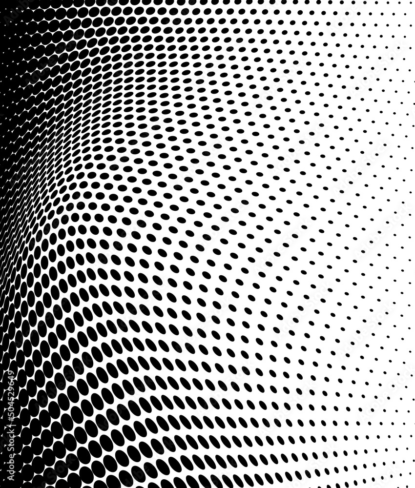 Black and white halftone texture flowing wave Black and white halftone texture flowing wave