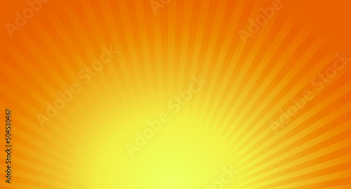 Glowing rays background in orange color Free Vector