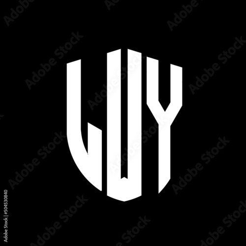 LWY letter logo design. LWY modern letter logo with black background. LWY creative  letter logo. simple and modern letter logo. vector logo modern alphabet font overlap style. Initial letters LWY  photo