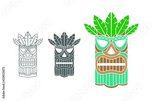 tiki illustration for logo and ornament beach theme design