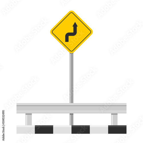 Road sign vector. free space for text. wallpaper. copy space.