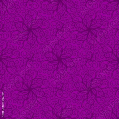LILAC SEAMLESS VECTOR BACKGROUND WITH SPIRAL CURLS