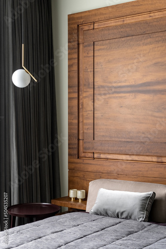 Interior in modern style with wall paneling