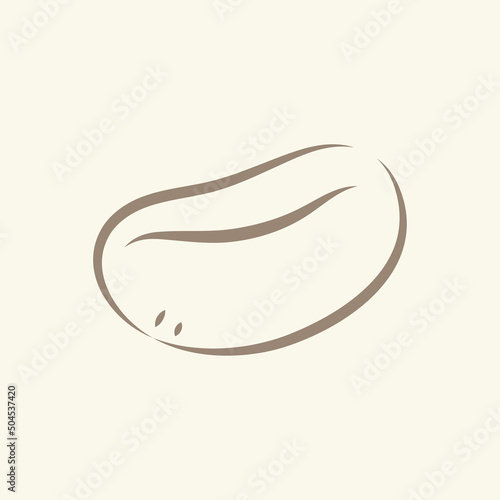 Coffee seed vector. Coffee seed on white background. free space for text. copy space. coffee logo design.