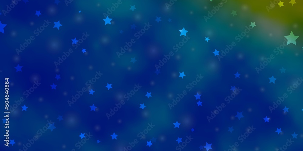 Light Blue, Yellow vector pattern with abstract stars.