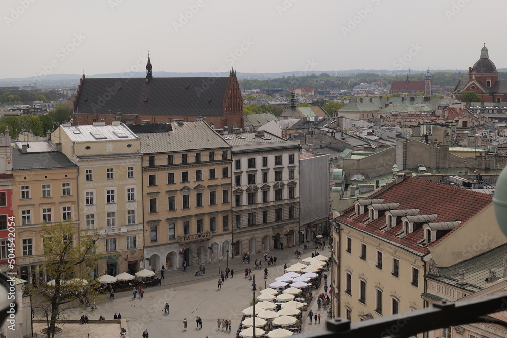 View of Krakow from the town hall tower. Krakow (Poland).