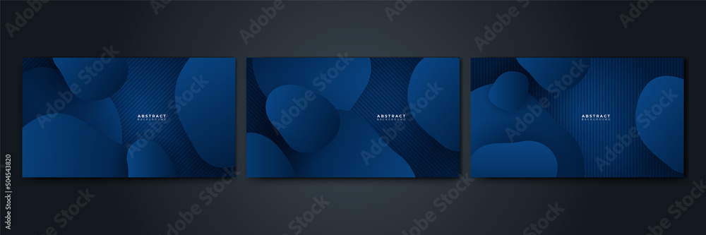 3D abstract dark blue background with dots pattern vector design ...