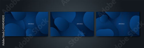 3D abstract dark blue background with dots pattern vector design, technology theme, dimensional dotted flow in perspective, big data, nanotechnology