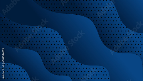 3D abstract dark blue background with dots pattern vector design, technology theme, dimensional dotted flow in perspective, big data, nanotechnology