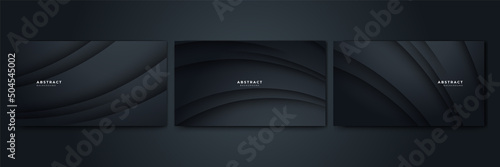 Set of Elegant gradient Abstract dark grey design background