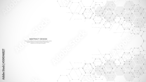 Abstract background with geometric shapes and hexagon pattern