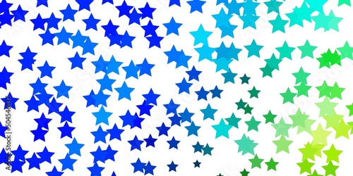 Light Blue, Green vector layout with bright stars.