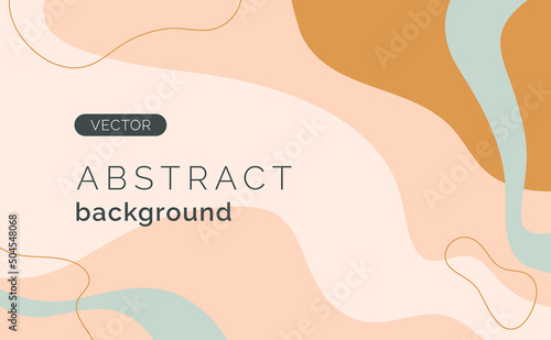 Abstract background with shapes and line in earth tone. Vector template with copy space for text.