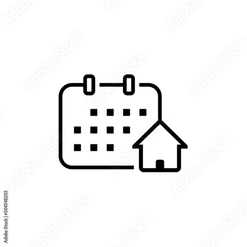 Calendar house icon. Vector illustration