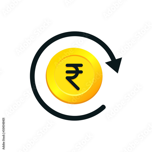 Indian rupee cashback. Vector illustration