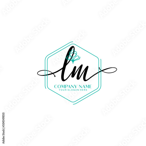 LM signature logo template vector