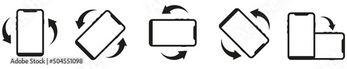Phone rotation icon. Return the mobile phone. Device rotation symbol set. vector illustration