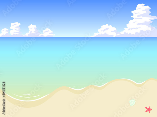 夏の海のイラスト　横型
