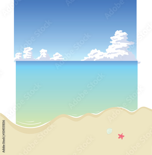 夏の海のイラスト　縦型
