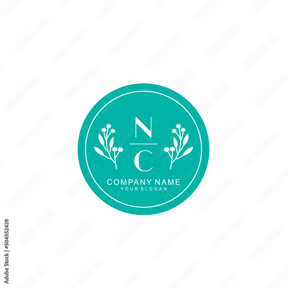 NC Beauty vector initial logo NC Beauty vector initial logo