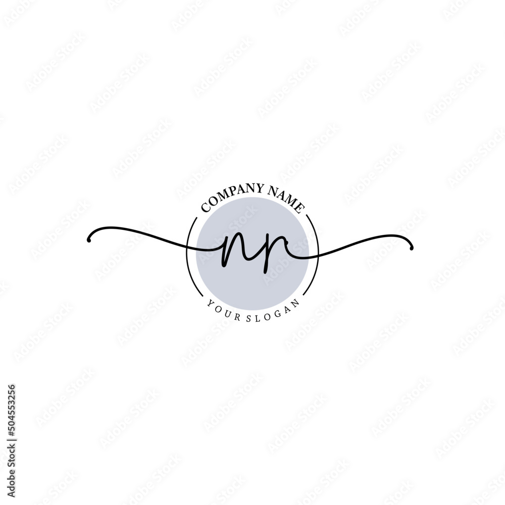 Obraz premium NR signature logo template vector