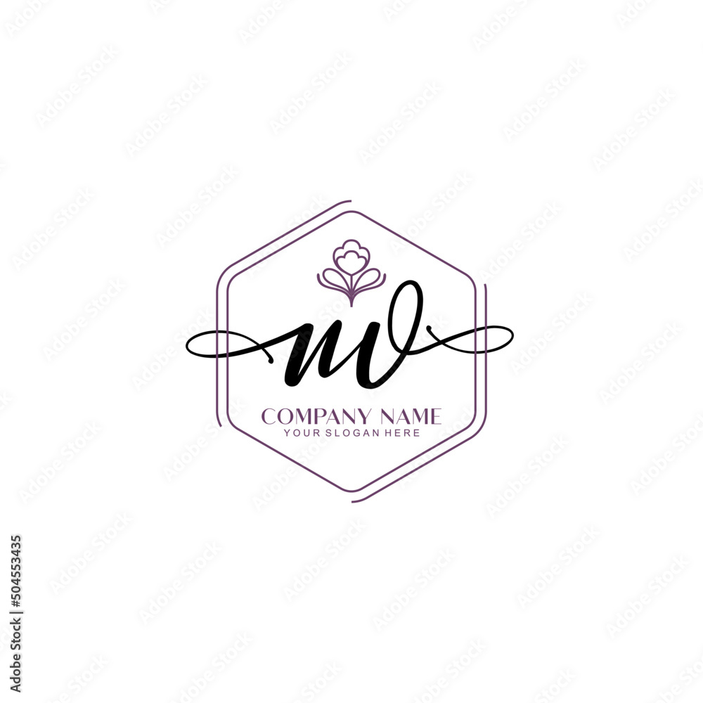 NV signature logo template vector NV signature logo template vector