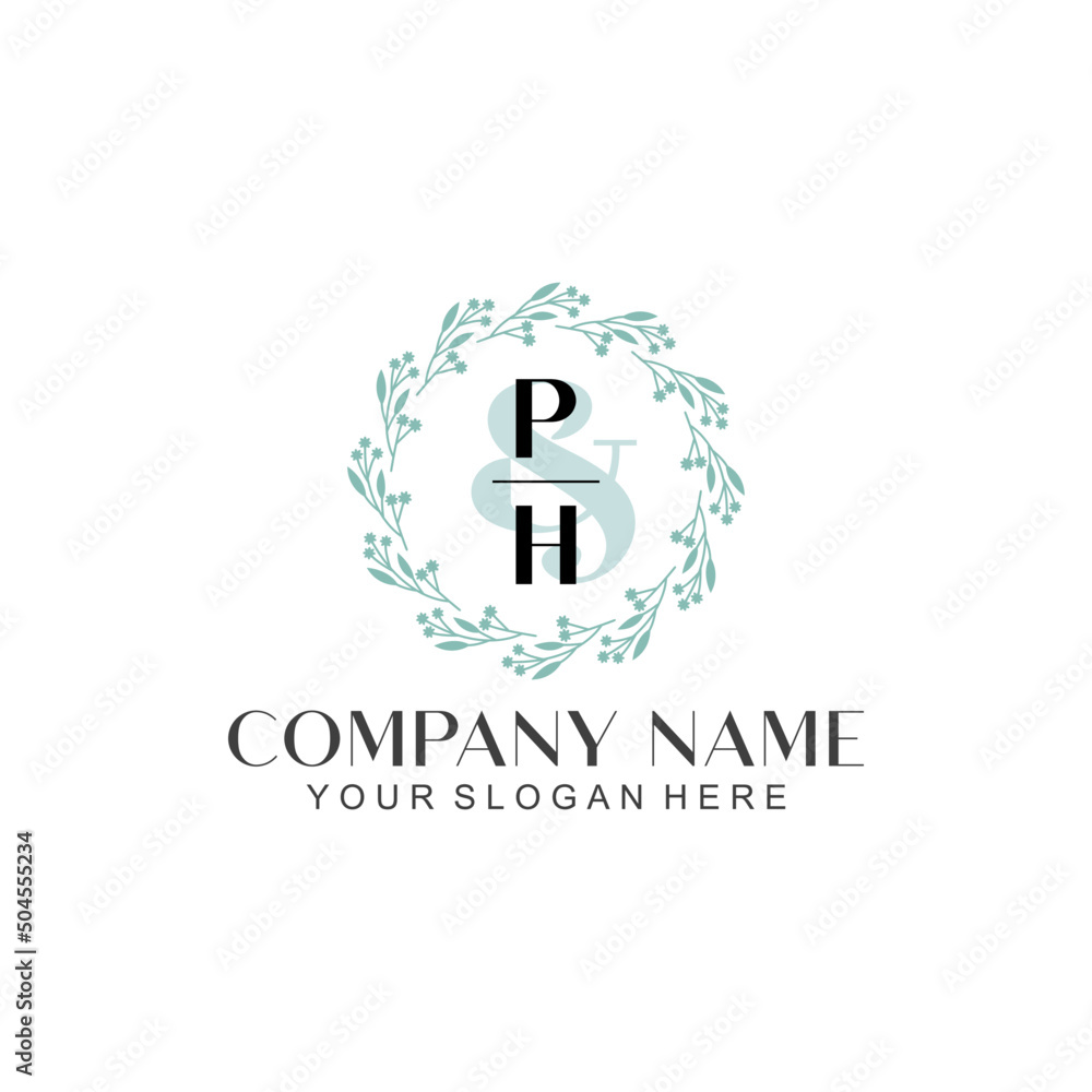 PH Beauty vector initial logo