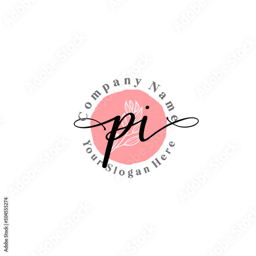 PI signature logo template vector