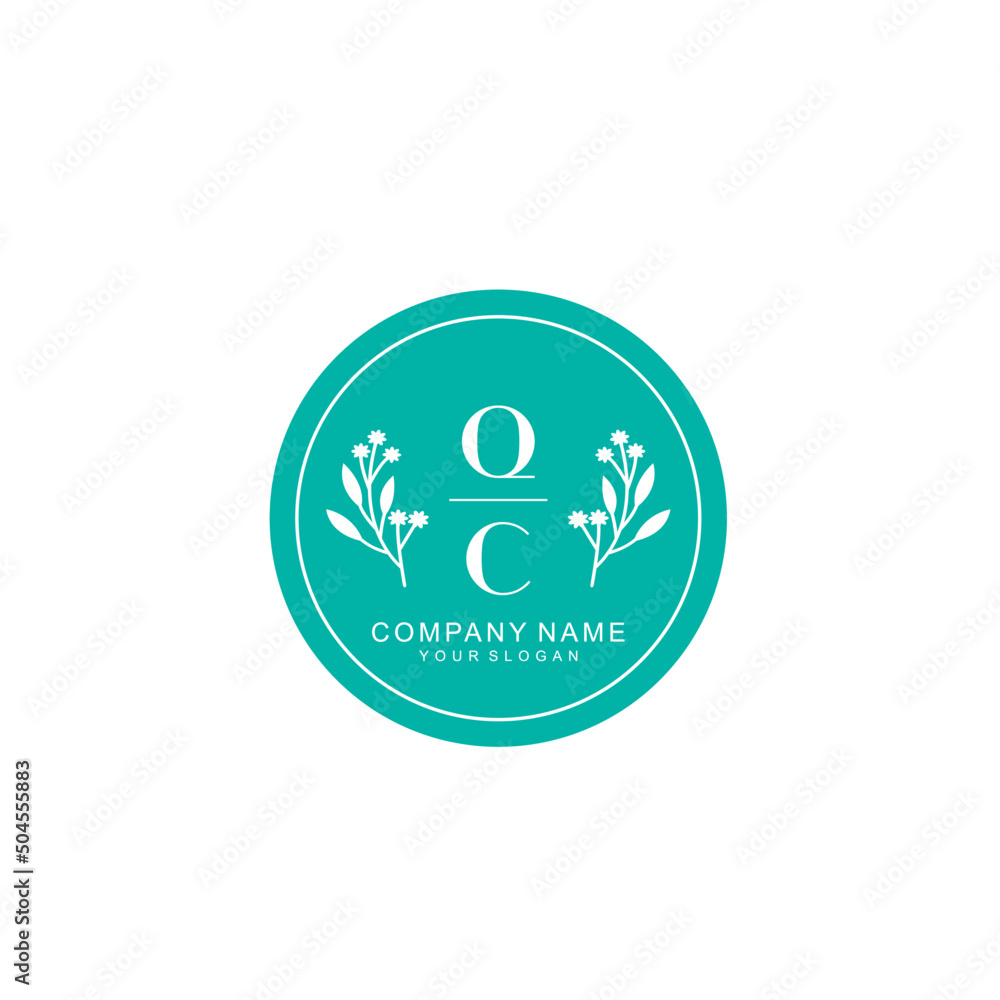 QC Beauty vector initial logo