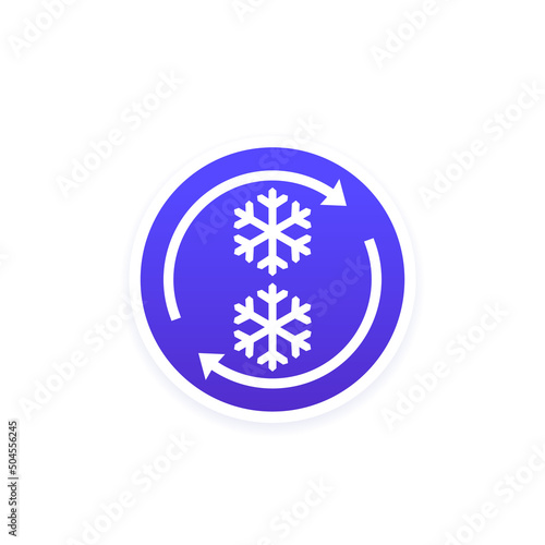 refreezing icon with arrows, vector design