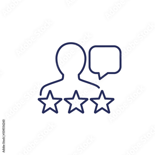 Customer review and feedback line icon