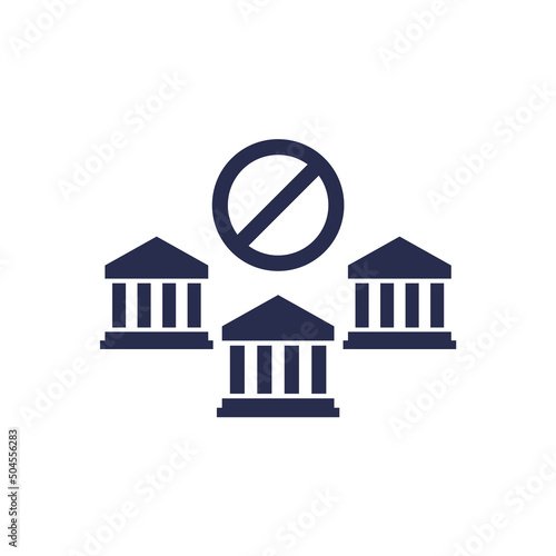 bank sanctions icon, financial concept