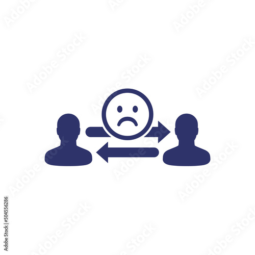 negative social interaction icon on white