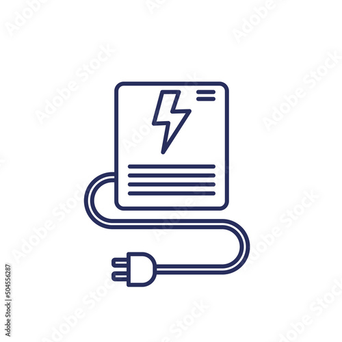 UPS, uninterruptible power supply line icon photo