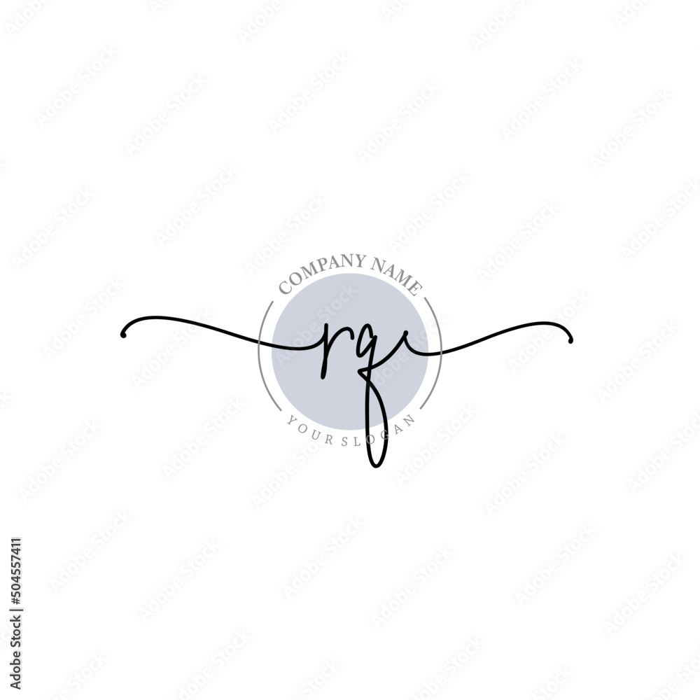 Fototapeta premium RQ signature logo template vector