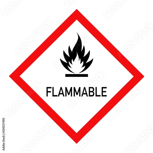 The flammable symbol is used to warn of hazards