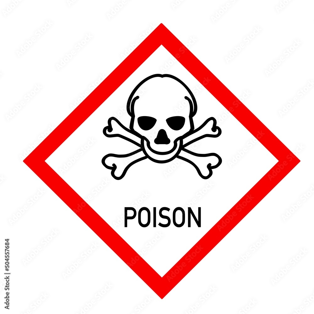 Toxic symbol is used to warn of hazards Toxic symbol is used to warn of hazards