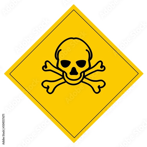 Toxic  symbol is used to warn of hazards