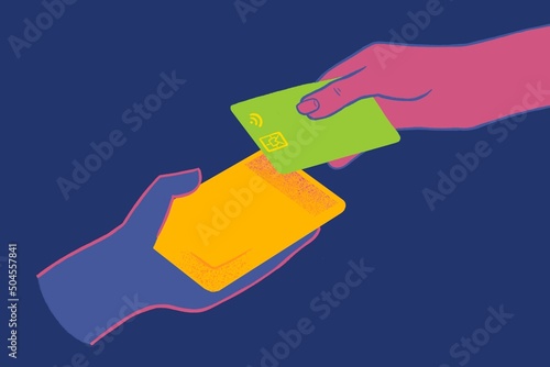 Contactless card payment animation photo