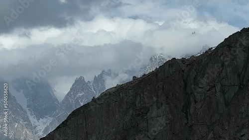 Passu cones, Passu is a small village located near Gulmit in the Gilgit Baltistan, Pakistan region of Northern Pakistan. 4k clip photo