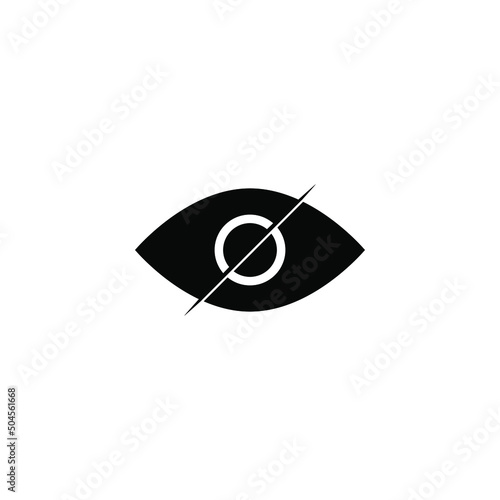 Invisibility button sign. Eye cross icon vector. Hide password icon