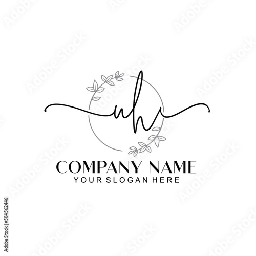 UH signature logo template vector