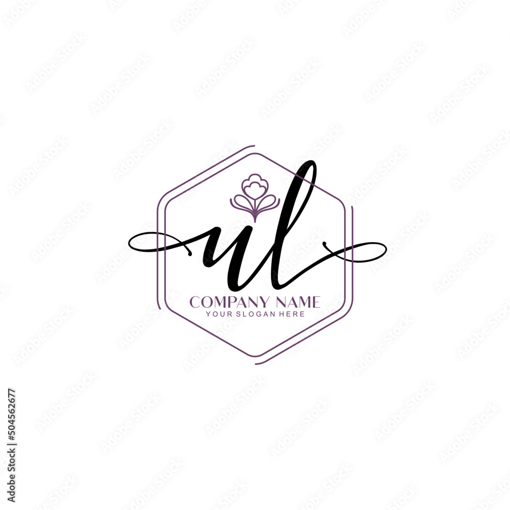 UL signature logo template vector
