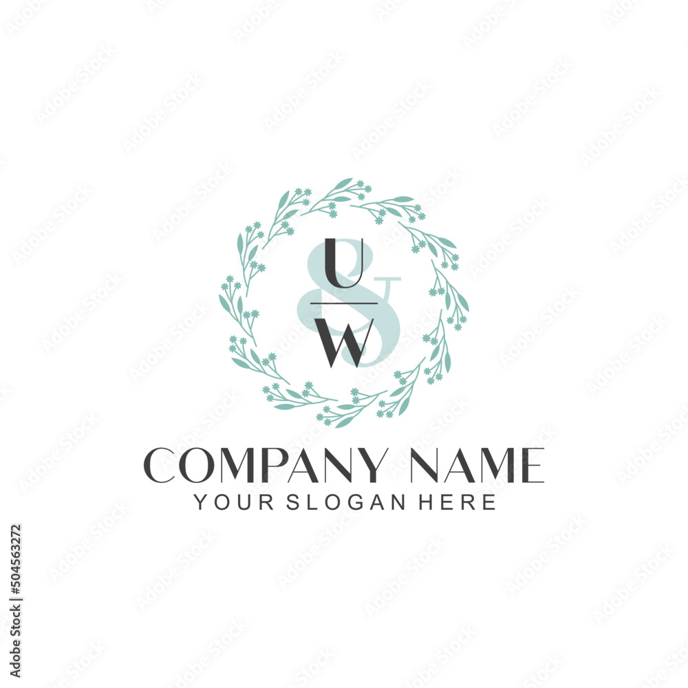UW Beauty vector initial logo UW Beauty vector initial logo